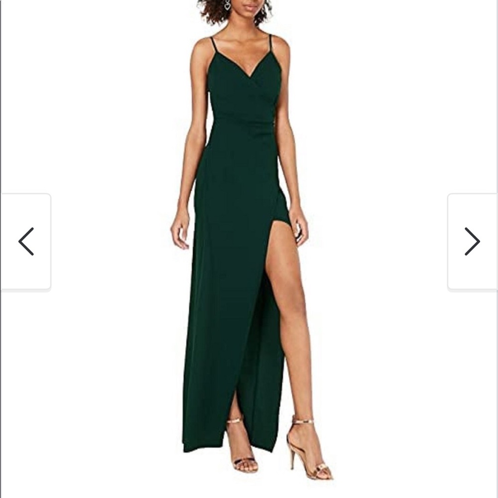 Emerald High Slit Gown